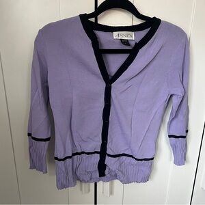 Vintage Casual Corner Annex Contrast Trim Cardigan, Sz